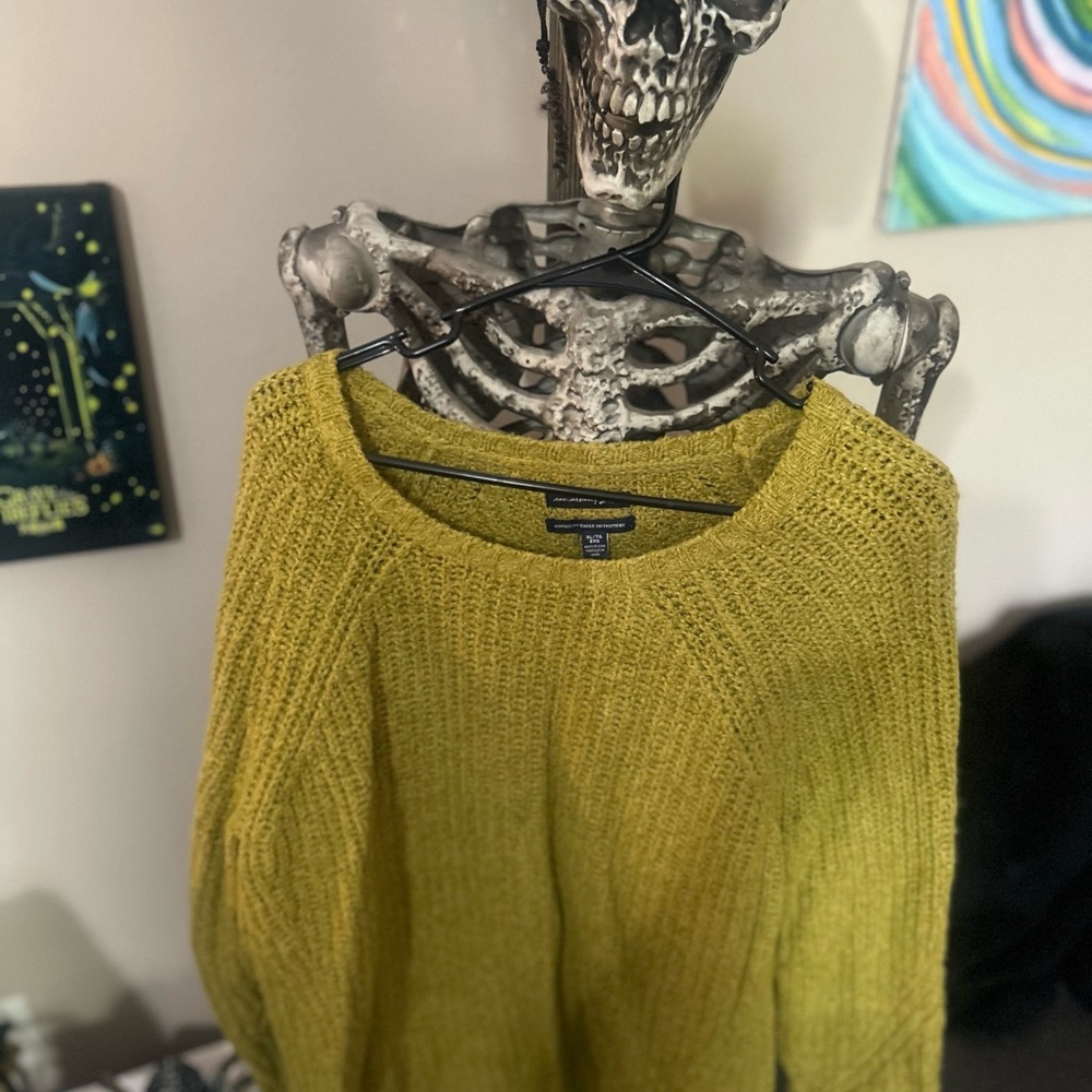 American Eagle Outfitters Yellow Crew Neck Sweater